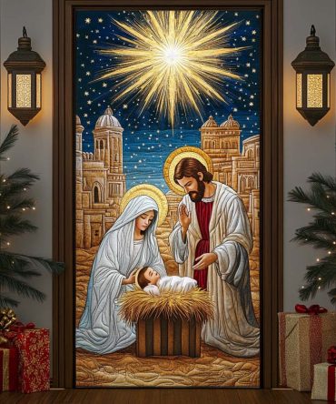 Bethlehem Night Quilted Door Cover