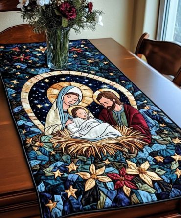 Bethlehem Night Sky Quilted Table Runner