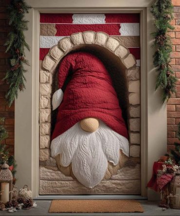 Big Gnome Quilted Door Cover