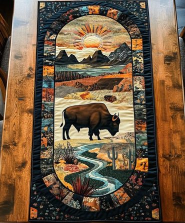 Bison Trail Quilted Table Runner