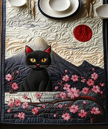 Black Cat Peaks Quilted Table Runner