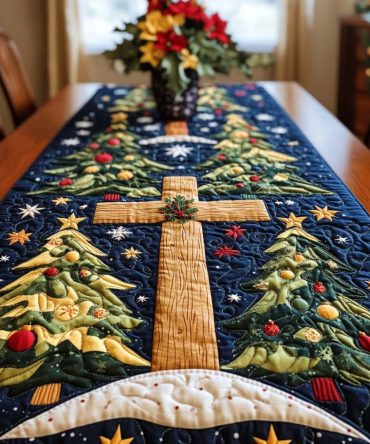 Blessed Cross Quilted Table Runner