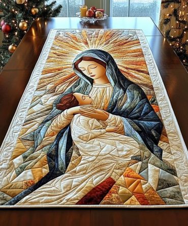 Blessed Protector Quilted Table Runner