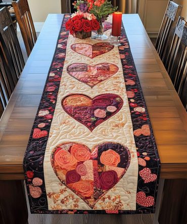Blissful Valentine Quilted Table Runner