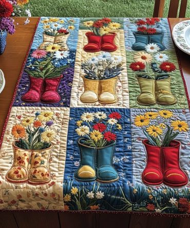 Bloom Boots Quilted Table Runner