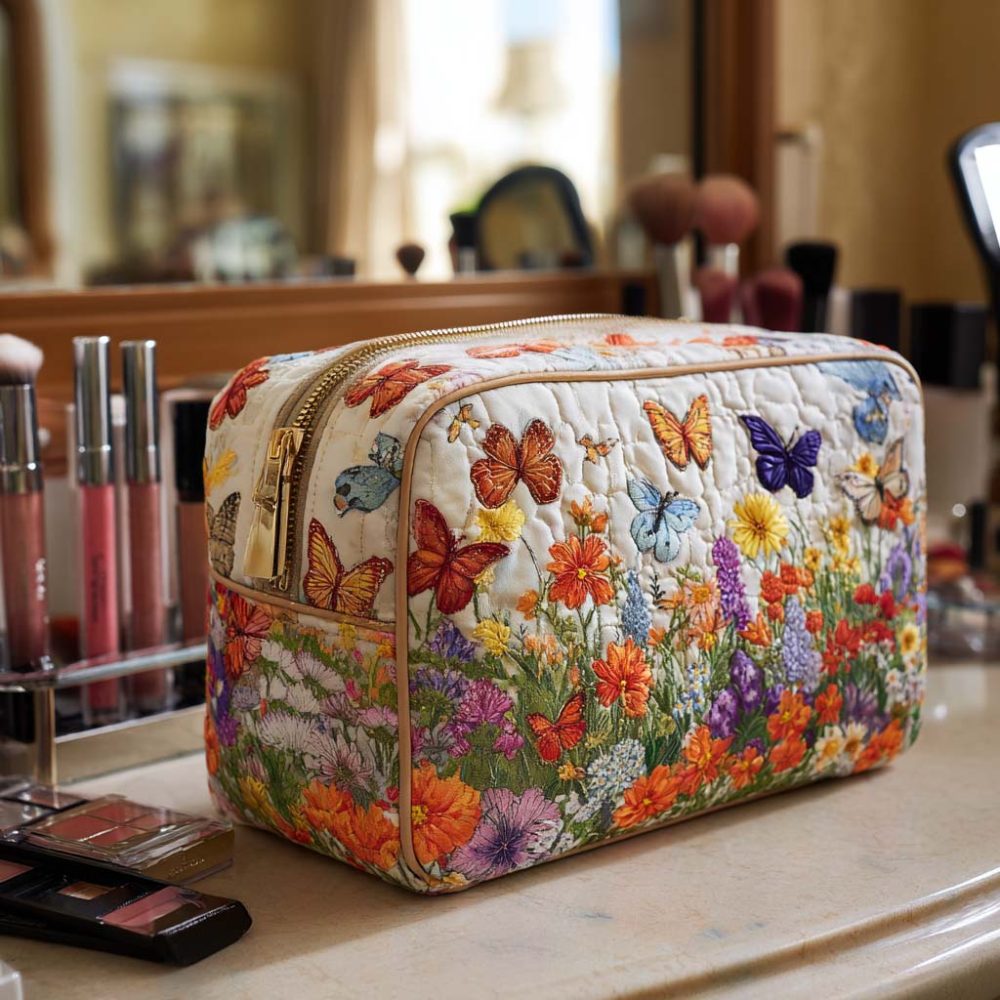 Bloom Garden Quilted Makeup Bag