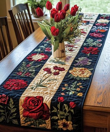 Bloom Harmony Quilted Table Runner