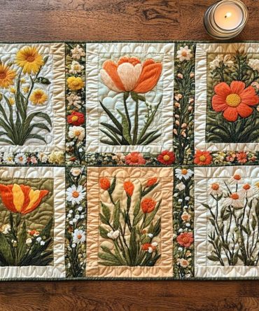 Bloom Path Quilted Table Runner