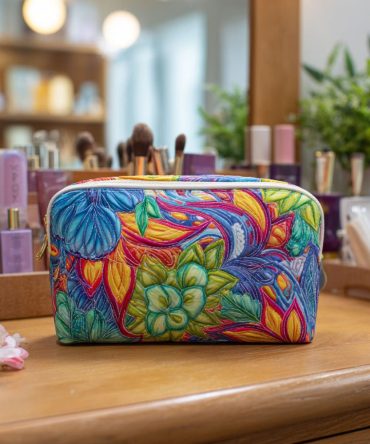 Bloom And Vine Quilted Makeup Bag