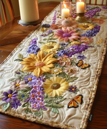Blooming Garden Quilted Table Runner