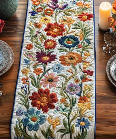 Blooming Beauty Quilted Table Runner