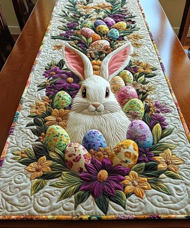 Blooming Bunny Quilted Table Runner