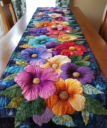 Blooming Colors Quilted Table Runner