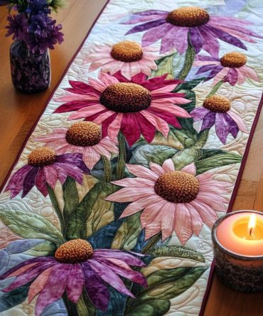 Blooming Delight Quilted Table Runner