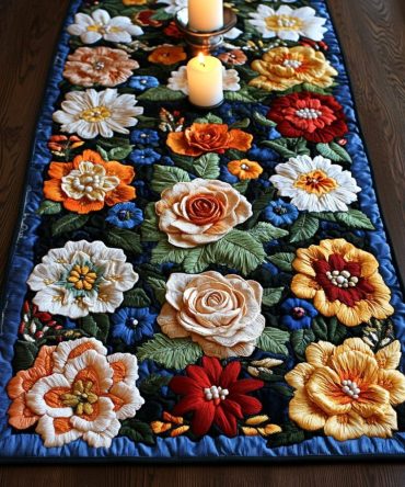 Blooming Elegance Quilted Table Runner