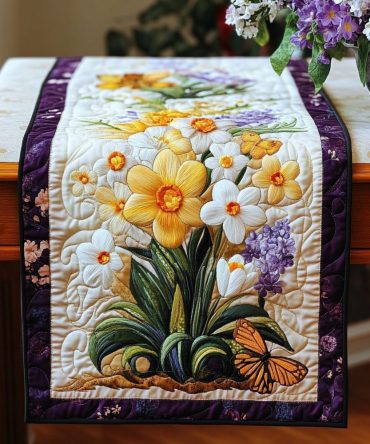 Blooming Grace Quilted Table Runner