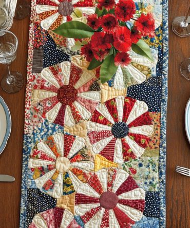 Blooming Harmony Quilted Table Runner