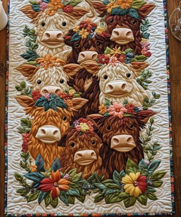 Blooming Herd Quilted Table Runner