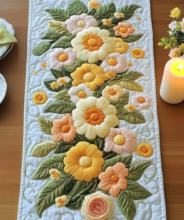 Blooming Joy Quilted Table Runner