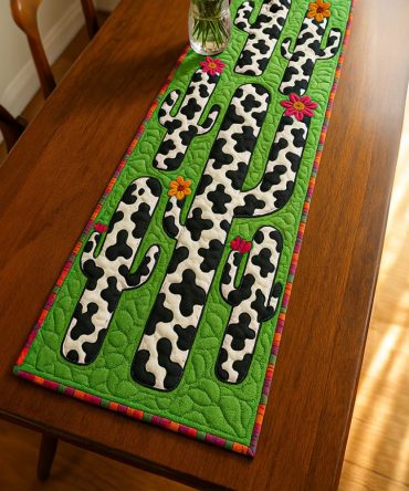 Blooming Prickles Quilted Table Runner