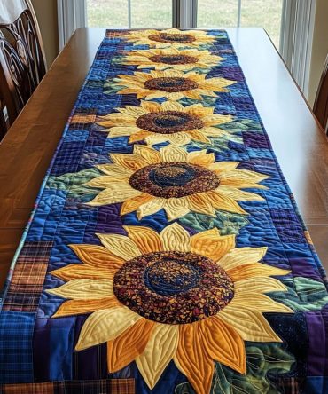 Blooming Radiance Quilted Table Runner