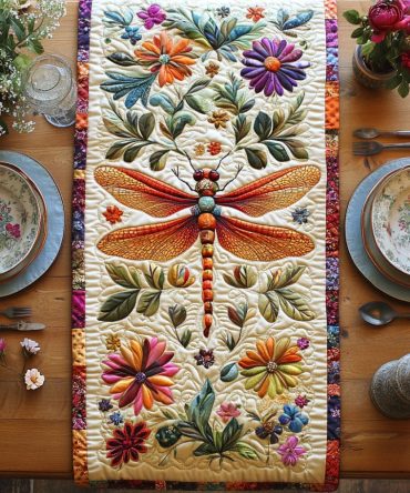 Blossom Dance Quilted Table Runner
