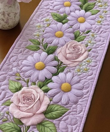 Blossom Glow Quilted Table Runner