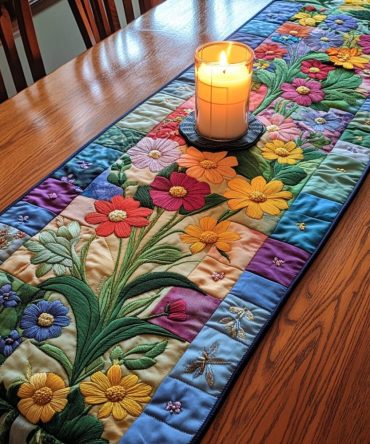 Blossom Joy Quilted Table Runner