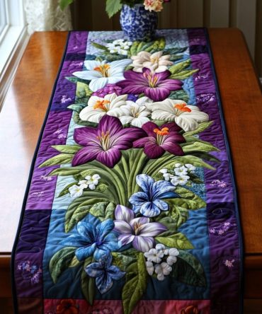 Blossom Path Quilted Table Runner