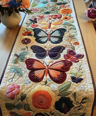 Blossom Symphony Quilted Table Runner
