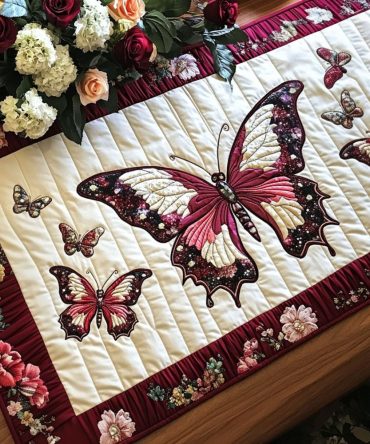 Blossom Wings Quilted Table Runner