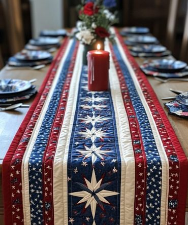 Blue Beauty Quilted Table Runner