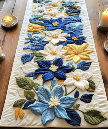 Blue Delight Quilted Table Runner