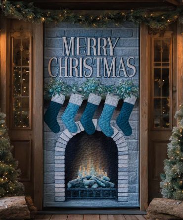 Blue Lantern Hearth Quilted Door Cover