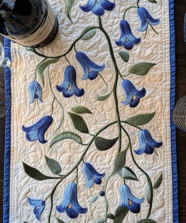 Blue Meadow Quilted Table Runner