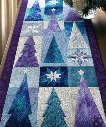 Blue Pines Quilted Table Runner