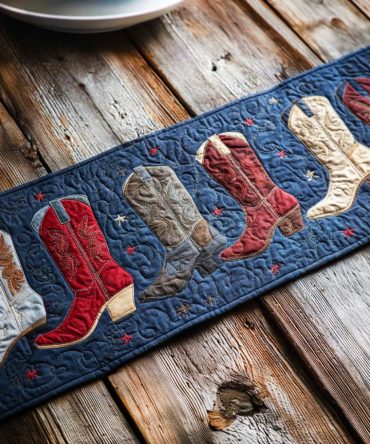 Blue Ranch Quilted Table Runner