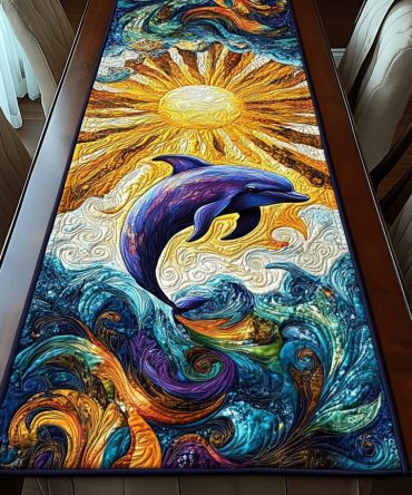 Blue Wave Quilted Table Runner