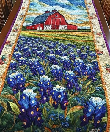 Bluebonnet Bloom Quilted Table Runner