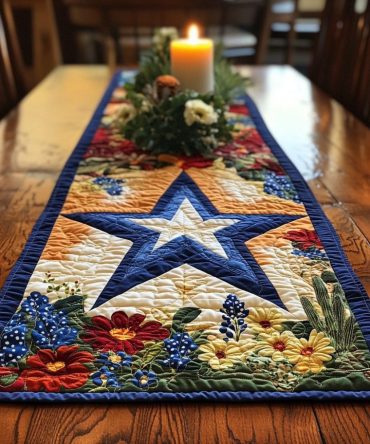 Bluebonnet Blooms Quilted Table Runner