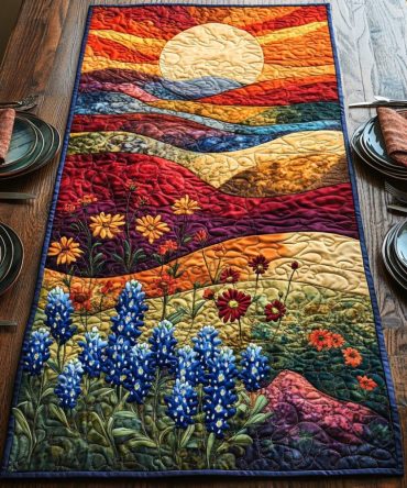 Bluebonnet Horizon Quilted Table Runner
