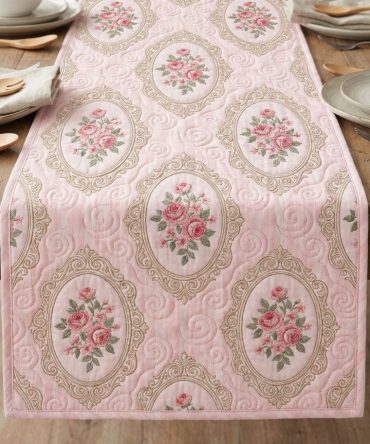 Blush Romance Quilted Table Runner