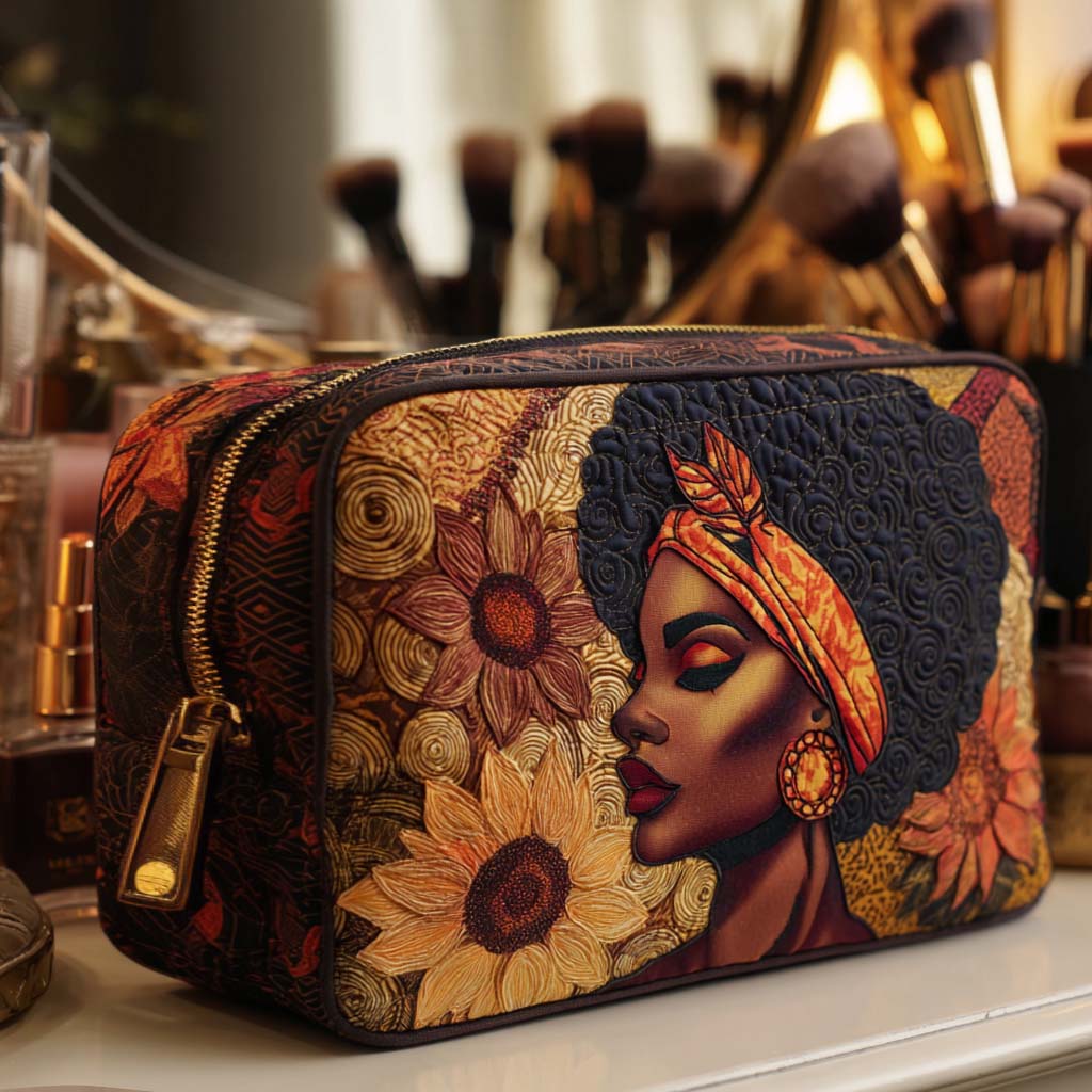 Bold Bloom Quilted Makeup Bag