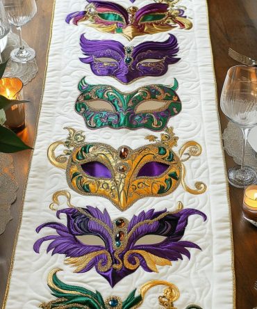 Bold Masquerade Quilted Table Runner