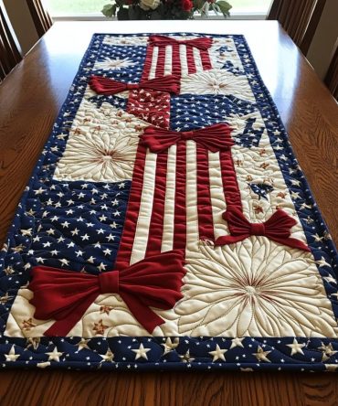 Bold Ribbon Quilted Table Runner