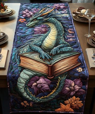 Book Serpent Quilted Table Runner