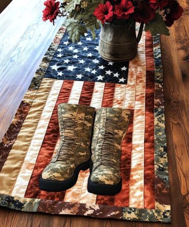 Boots Of Honor Quilted Table Runner