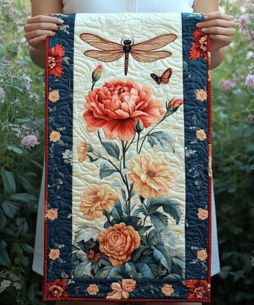 Botanical Elegance Quilted Table Runner