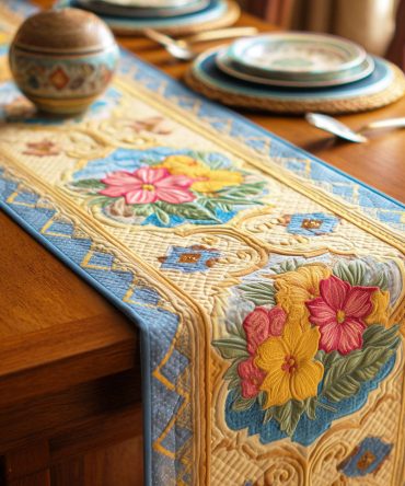 Botanical Grace Quilted Table Runner
