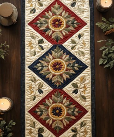 Botanical Grace Quilted Table Runner